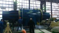 Mechanically-welded unit being loaded. Assembled unit size and weight: Ø 3200 Lg 9200 weight 48T